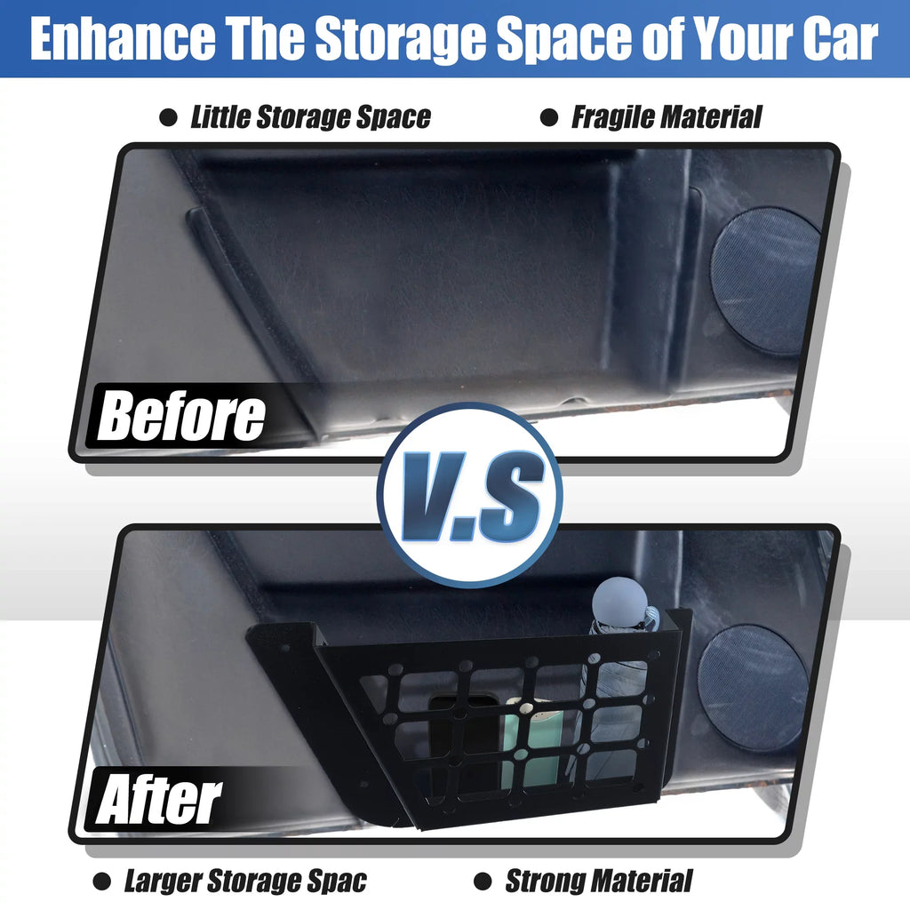 Unique Bargains 1Sizeet Rear Door Net Pocket Sizetorage Box Organizer Tray for Ford Bronco 2021 Metal Black