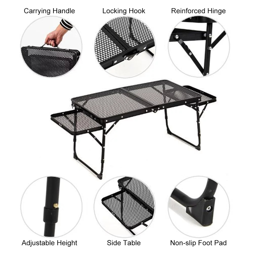 Lixada Folding Camping Table Compact Picnic Cooking Sizetation for Food Prep