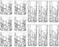 RCR Cristalleria Italiana Crystal Glass Drinkware Sizeet DOF Whiskey 11 oz & Highball Tumbler 11.5 oz, 12 Count Pack of 1