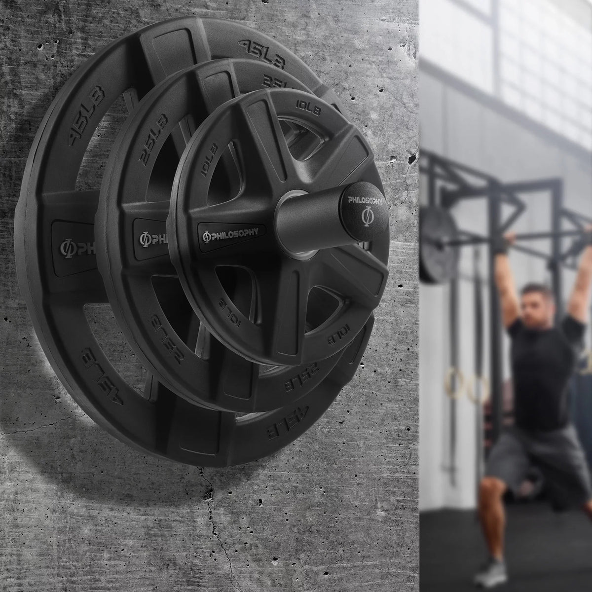 Philosophy Gym Wall Mounted Olympic Weight Plate Holder, Fits 2" Weight Plates