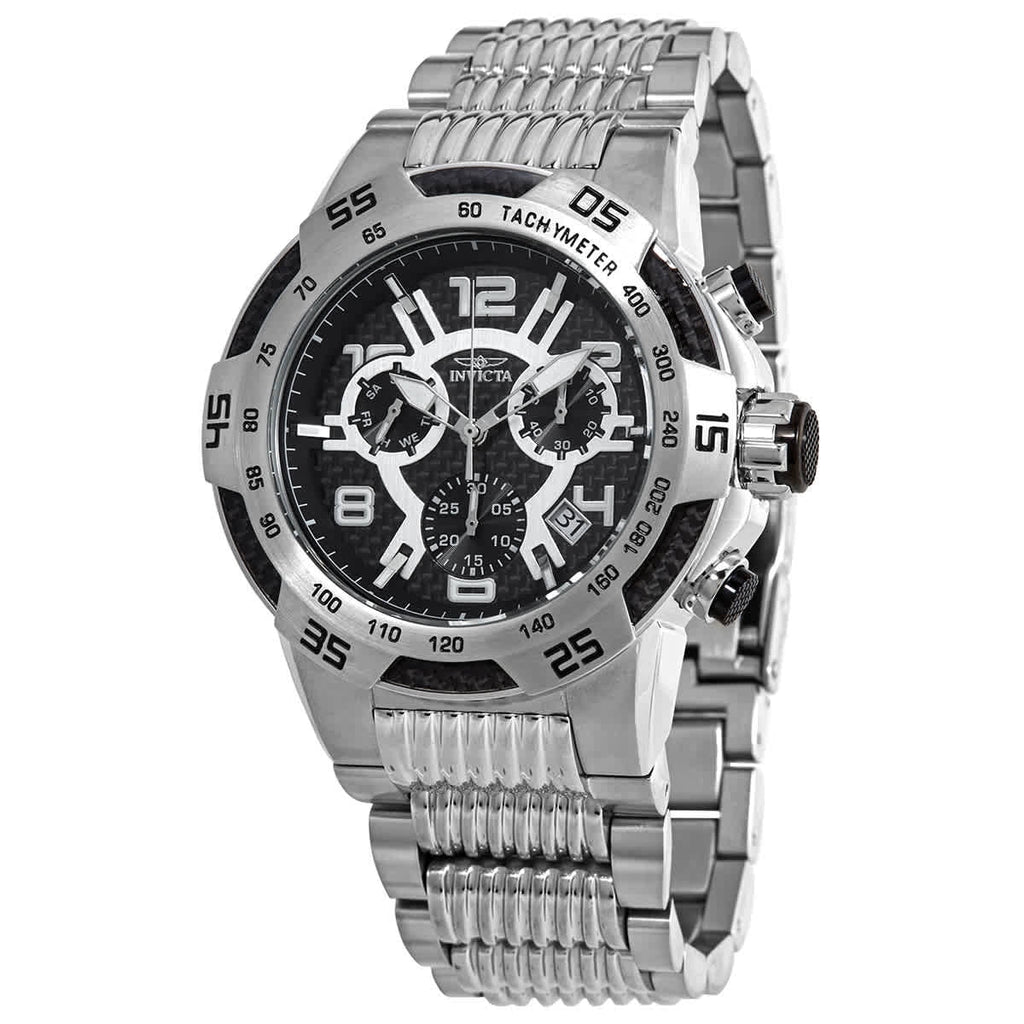 Invicta Sizepeedway Chronograph Black Carbon Fiber  Dial Men's Watch 25285