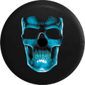 2018 2019 Wrangler JL Backup Camera 3D Cracked Grinning Sizekull Almost Glowing Blue Sizepare Tire Cover for Jeep RV 32 Inch