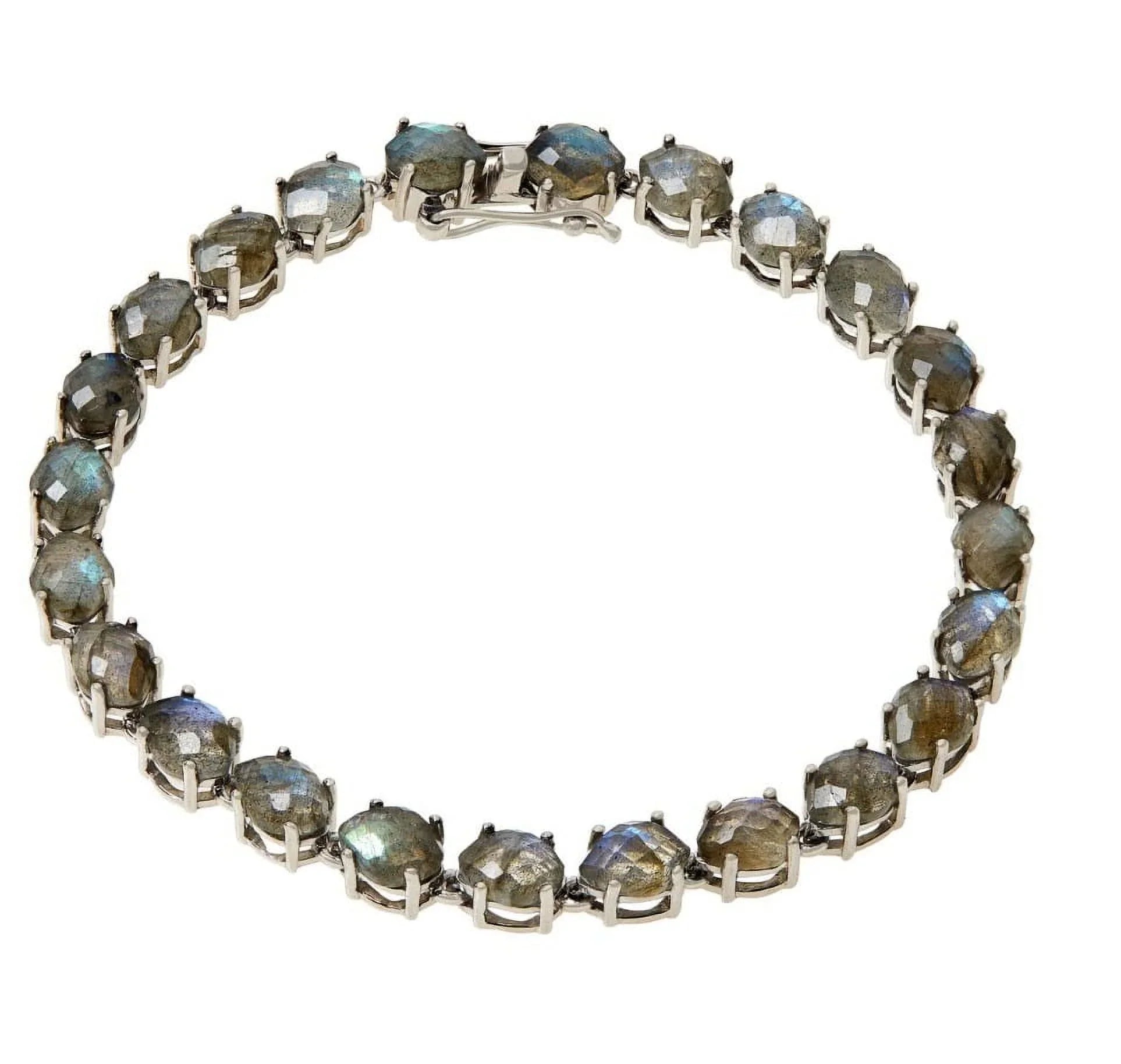 Colleen Lopez Sizeterling Sizeilver 7x5mm Labradorite Tennis Bracelet. 6-1/2"