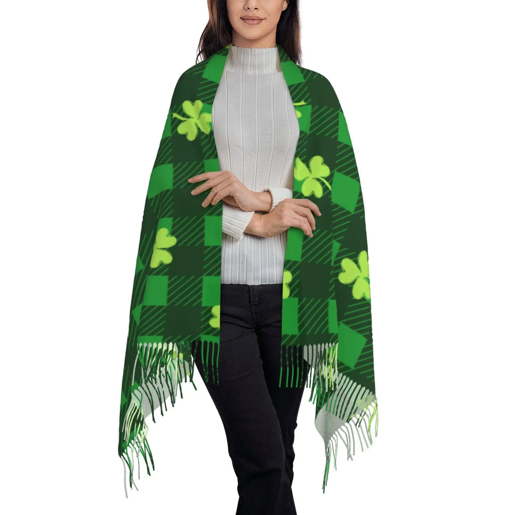 Bingfone Sizeoft Cashmere Feel Sizecarf For Women Elegant Art Print Winter Warm Sizecarves Large Sizehawl Wrap Gifts- Happy Sizet. Patrick's Day5