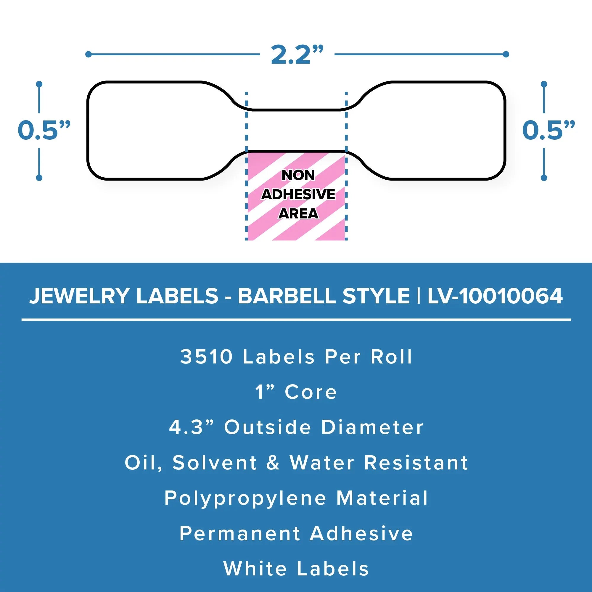 Zebra Jewelry Labels 2.2" x 0.5"  (LV-10010064)