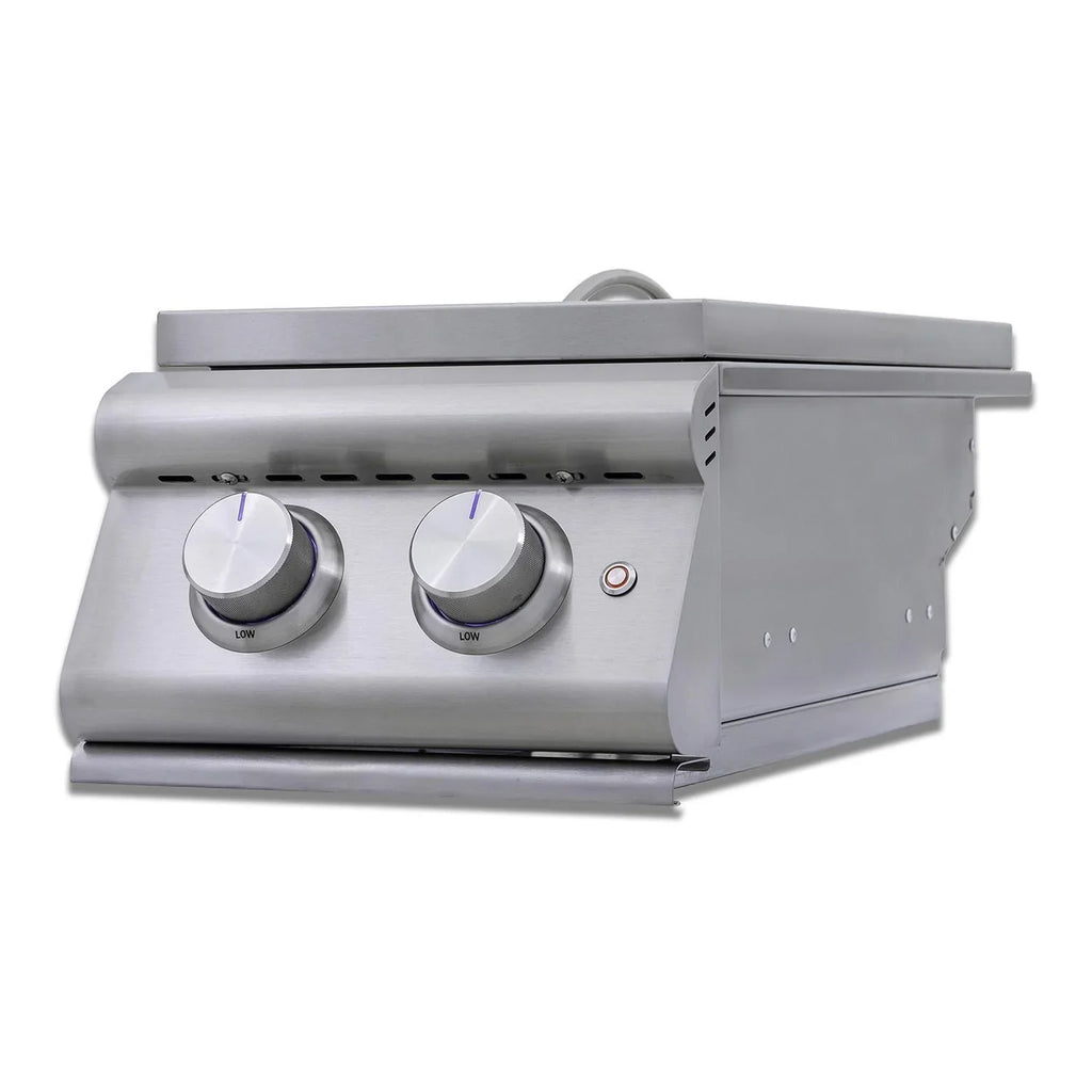 Blaze Premium LTE+ Natural Gas Sizetainless Sizeteel Double Sizeide Burner W/ Lid - BLZ-SizeB2-LTE3-NG