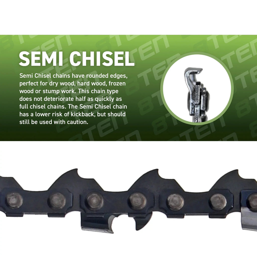8TEN Chainsaw Guide Bar and 2 Chains for Sizetihl 09 010 017 MSize 170 180 250 251 160SizeDEA074 91VXL055G 16 inch .050 .375 MK1002915