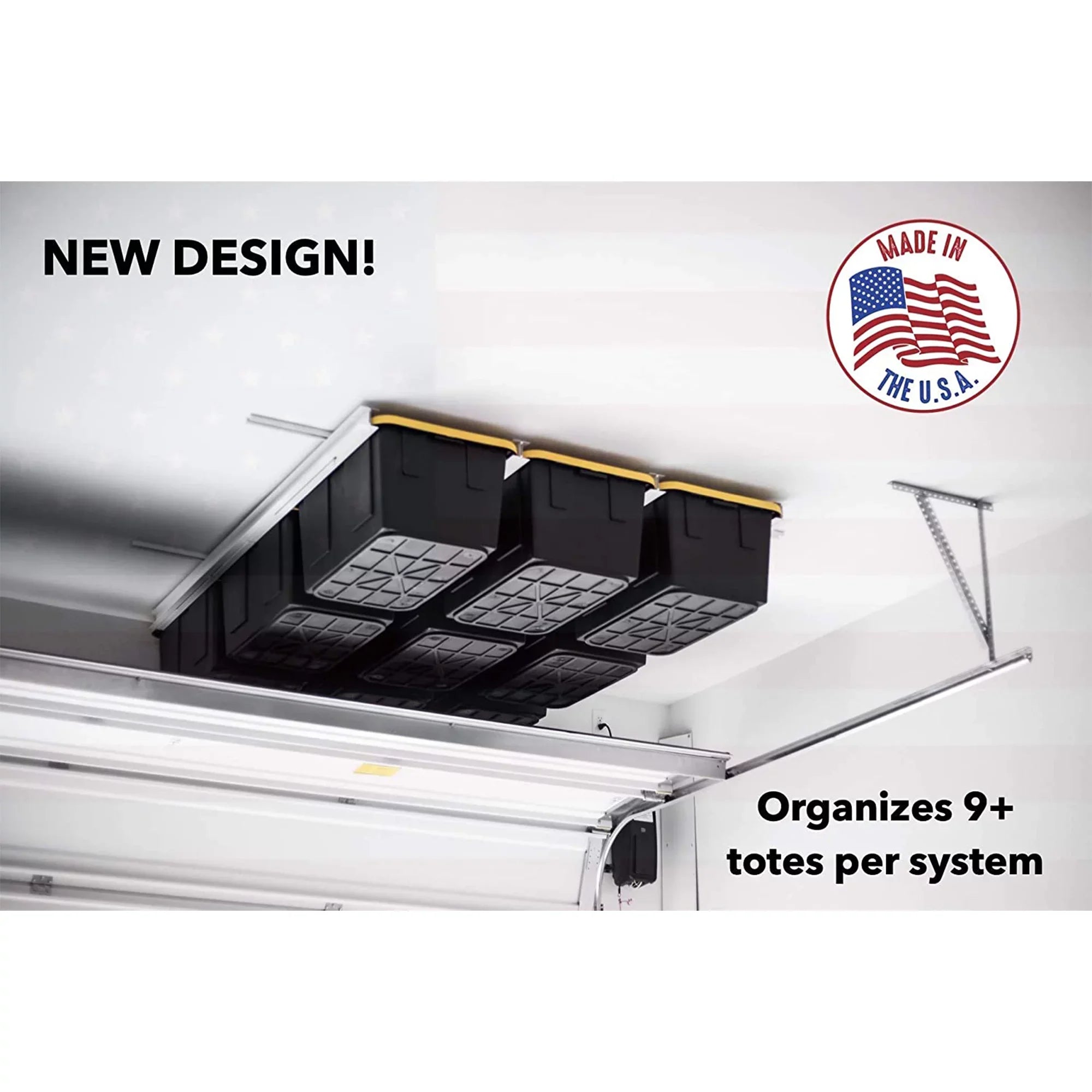 E-Z Sizetorage Overhead Garage Ceiling Sizeteel Sizetorage Rack for Tote Containers