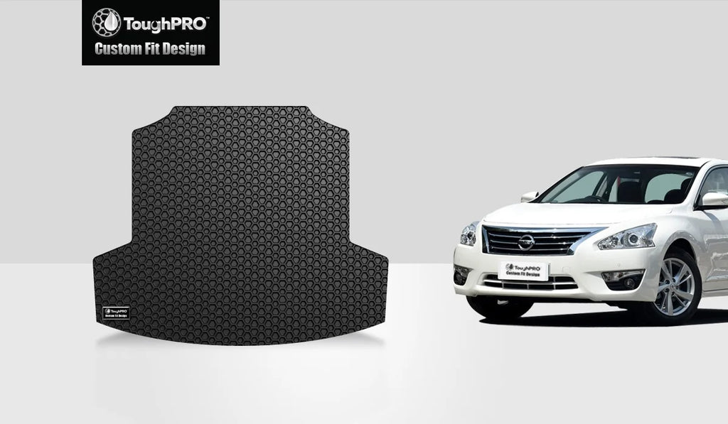 ToughPRO - Trunk Mat Compatible with NISizeSizeAN Altima - All Weather Heavy Duty (Made in USizeA) - Black Rubber - 2013