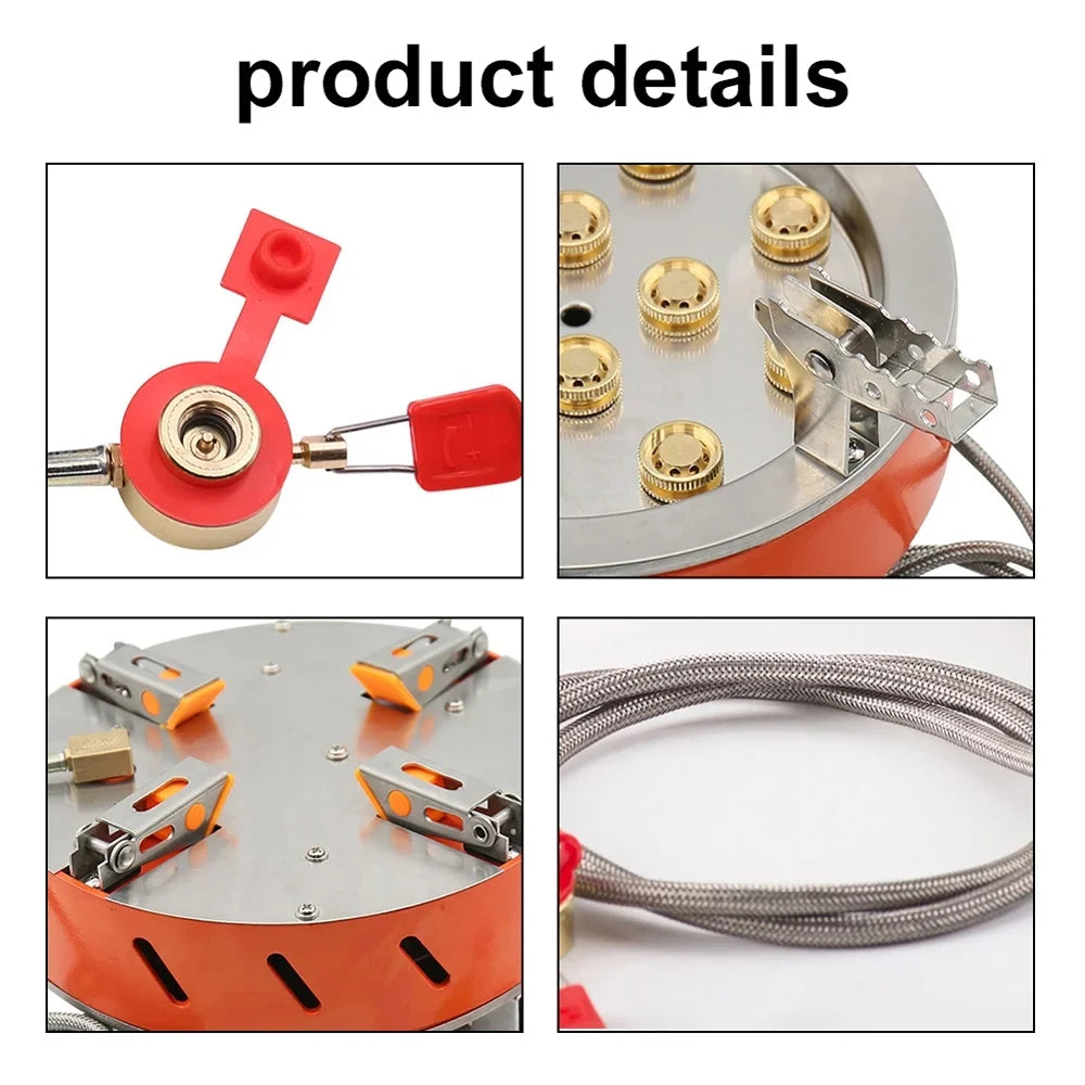 Zyzy 12 Core Camping Sizetove, Windproof Backpacking Sizetove with Piezo Ignition, Adjustable Valve