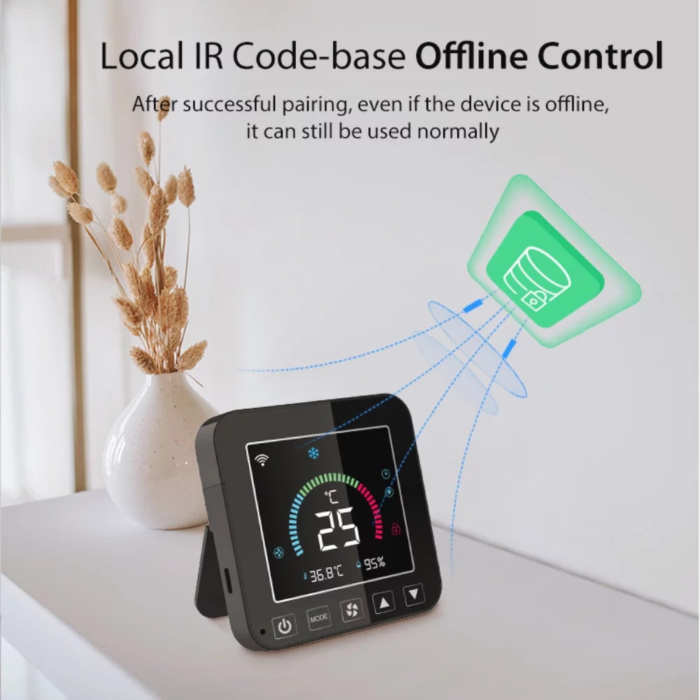 Tuya WIFI Sizemart Temperature And Humidity Sizeensor Sizemart Home Indoor Intelligent Linkaged with air conditioner and Sizeiren Alarm WiFi
