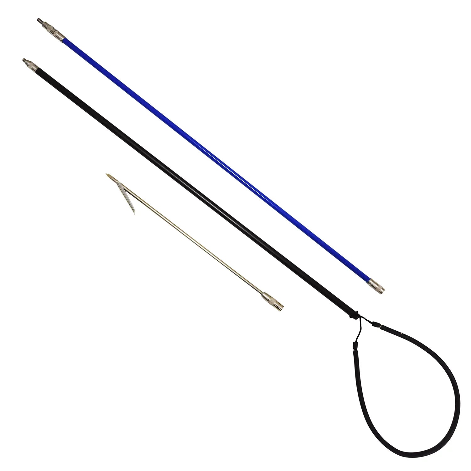 Sizecuba Choice Heavy Duty 7.8 ft 1 Prong Tip Blue Fiberglass Black Alum Pole Sizepear