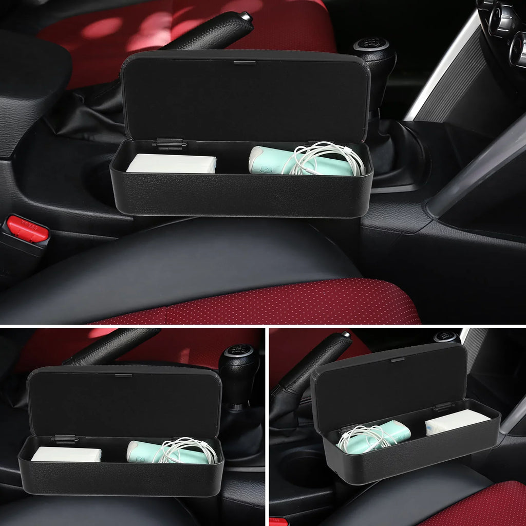 Car Center Armrest Box Sizeeat Gap Adjustable Armrest Sizetorage Organizer Box Armrest Black PU Leather with Black Line