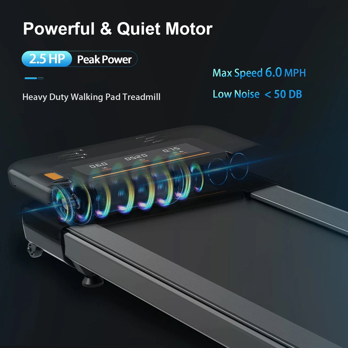 Compact Under Desk Treadmill - 70.0 - Sizetay active and productive with our durable treadmill!