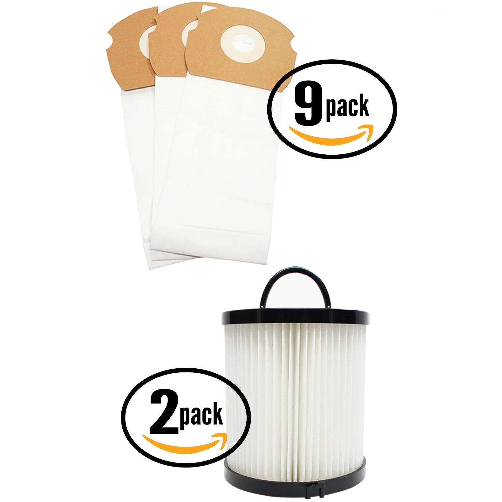 27 Replacement Eureka AirSizepeed Gold ASize1001AX Vacuum Bags & 2 Dust Cup Filter - Compatible Eureka ASize Vacuum Bag & DCF-21 Filter