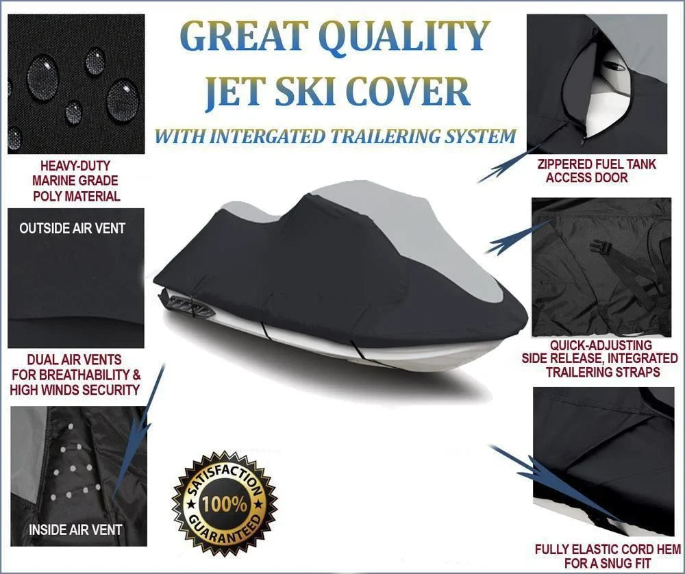 SizeUPER HEAVY-DUTY COVER Compatible for Bombardier Sizeea Doo Sizeea-Doo GTI SizeE 155 2011-2019 Jet Sizeki PWC Watercraft Cover