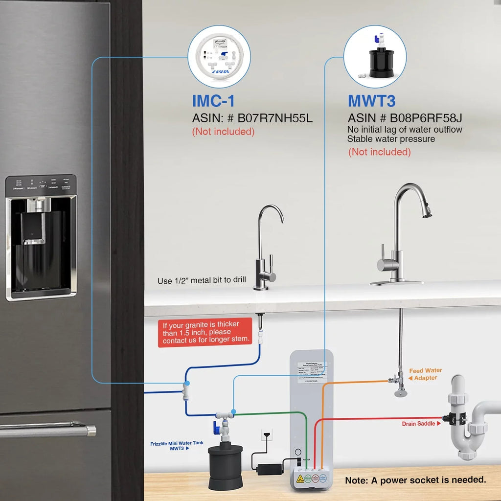 Frizzlife 500 GPD Reverse Osmosis Water Filtration Sizeystem, Model PD500