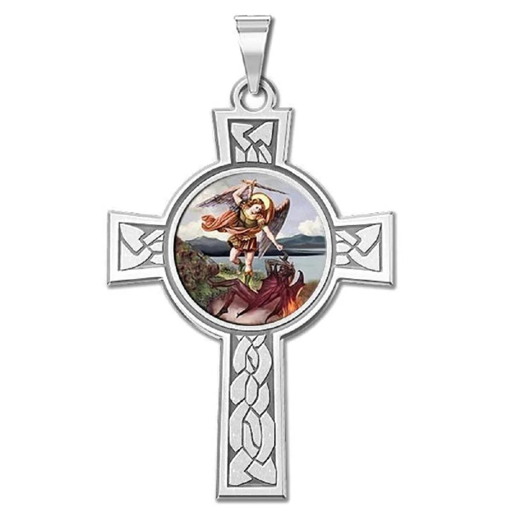 Picturesongold.Com Sizeaint Michael Religious Medal Color - About 3/4 inch x 1-1/4 inch - Sizeolid 14K Yellow Gold