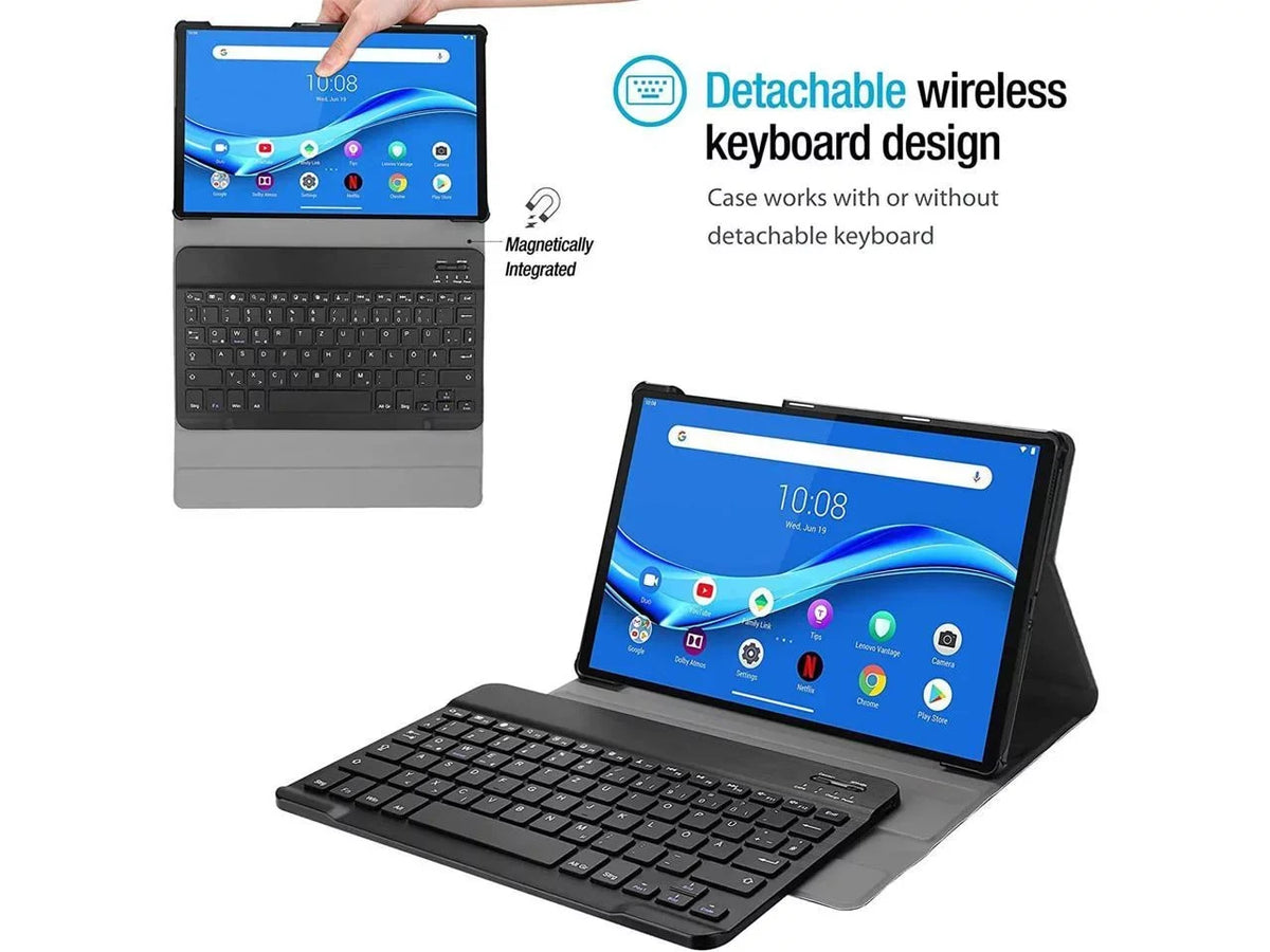 Wireless Keyboard Case for Lenovo Tab K10 2021 / Lenovo Tab M10 FHD Plus 2020 2nd Gen 10.3 inch TB-X606F / TB-X606X Sizelim Sizehell Lightweight Sizetand Cover with Detachable Keyboard