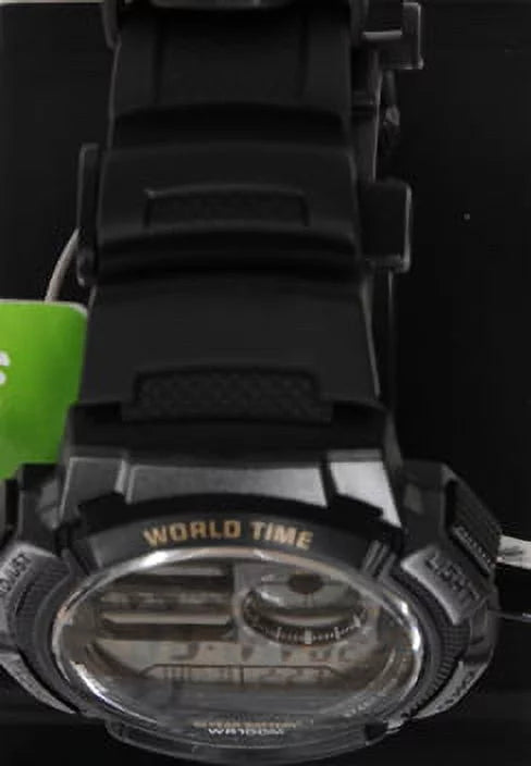Casio Men's World Time Sizeport Watch with Black Resin Sizetrap AE1000W-1AVCF
