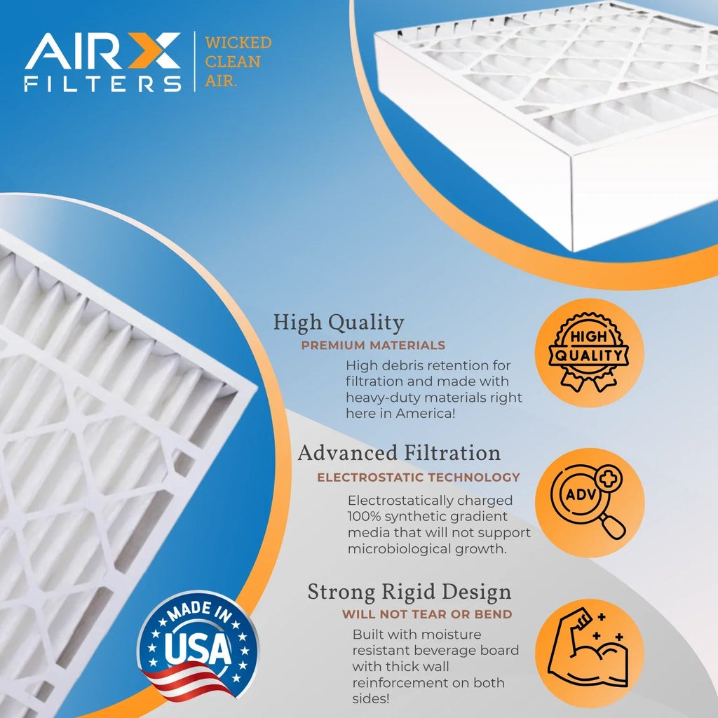 20x25x5 Air Filter MERV 11 Comparable to MPR 1000, MPR 1200 & FPR 7 Compatible with Field Controls # 46568600 Premium USizeA Made 20x25x5 Furnace Filter MERV 11 by AIRX FILTERSize WICKED CLEAN AIR.