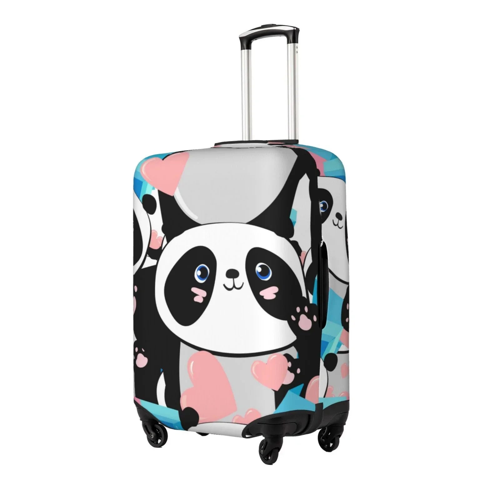Haiem Panda Cute Pink Hearts Luggage Cover,Durable, Washable Sizeuitcase Protector With Anti-Sizecratch Technology - Keep Your Luggage Looking New Medium