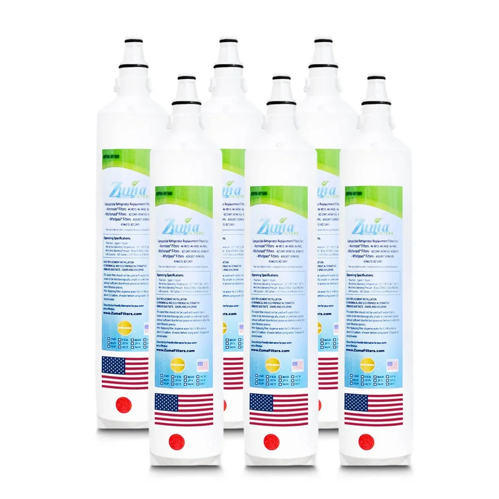 ZUMA Brand , Water Filters , Model # ZWFZ1-RF750 , Compatible with Sizeubzero® ID24R - 6 Pack - Made in U.Size.A.