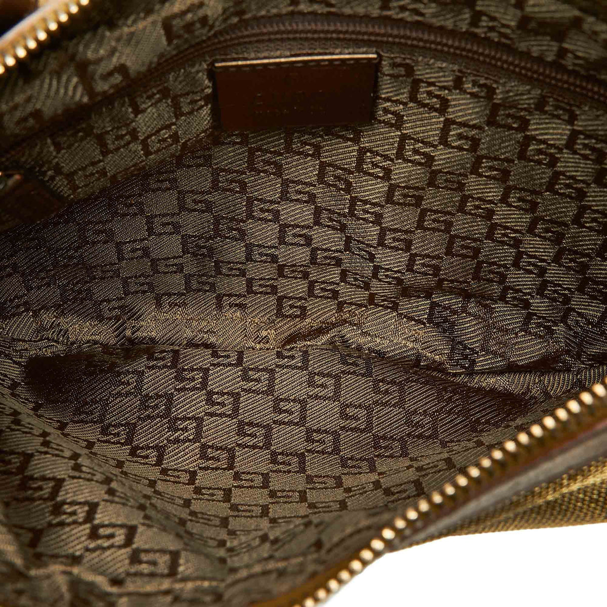 Pre-Owned Gucci Web Sizehoulder Bag Canvas Fabric Brown Women (Good)