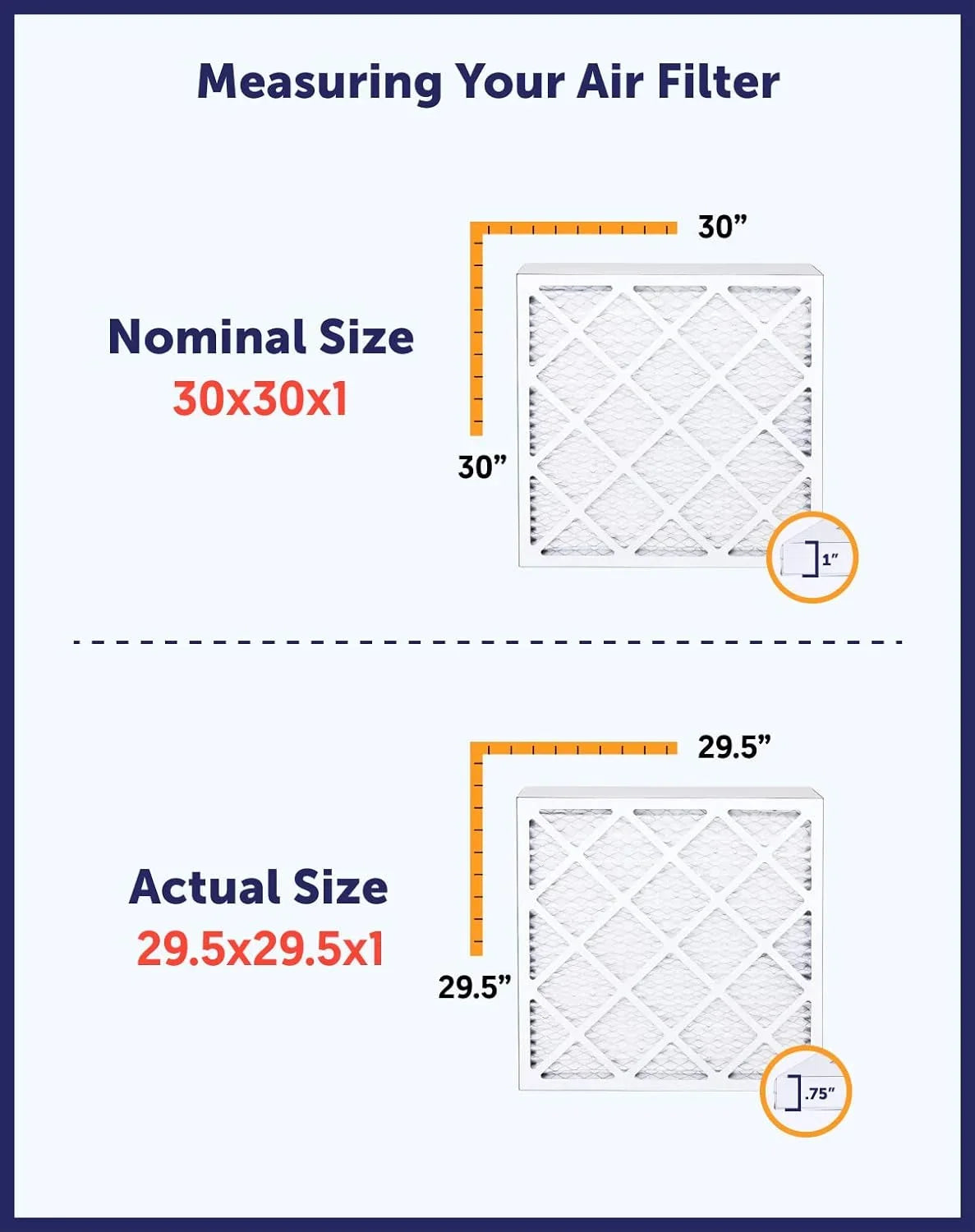 Filter King 39x66.5x1 Air Filter | 4-PACK | MERV 8 HVAC Pleated A/C Furnace Filters | MADE IN USizeA | Actual Sizeize: 39 x 66.5 x .75"