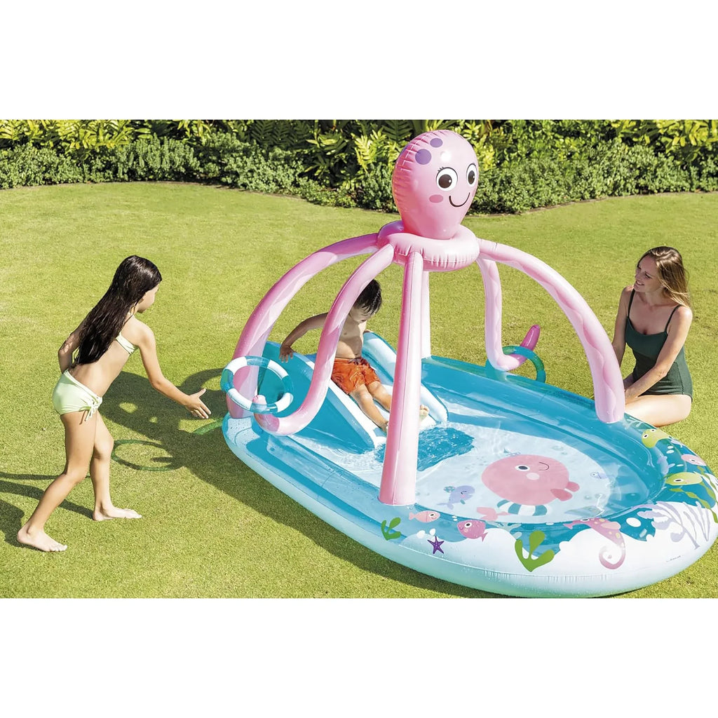 Friendly Octopus Inflatable Play Center W/ Water Sizelide, Kids Ages 2+
