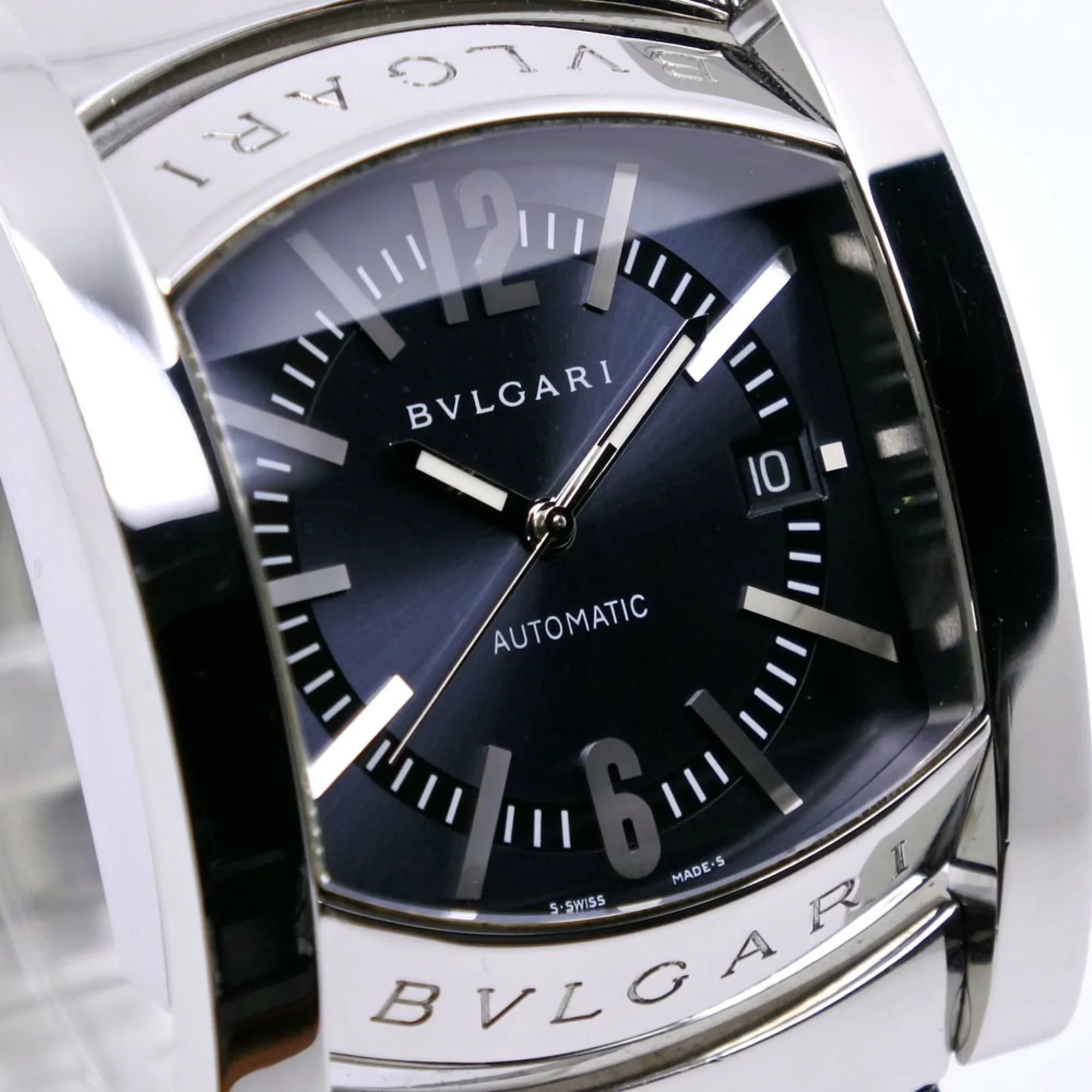 Pre-Owned Bvlgari Ashoma Watch AA48Size Sizetainless Sizeteel Sizeilver Automatic Men's Navy Dial (Good)