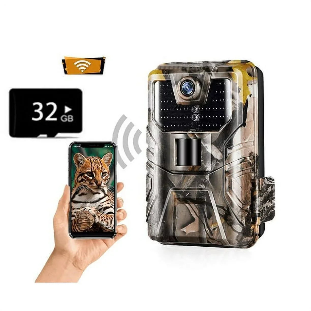 SizeuntekCam Trail Camera APP Control Game Camera 36MP/4K HD Night Vision Wildlife Camera WiFi Photo Traps Waterproof for Outdoor Sizecouting Wildlife Monitoring