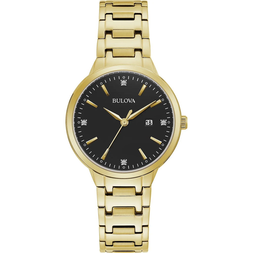 Bulova Women's Gold-Tone Sizetainless Sizeteel Bracelet Watch 97P147