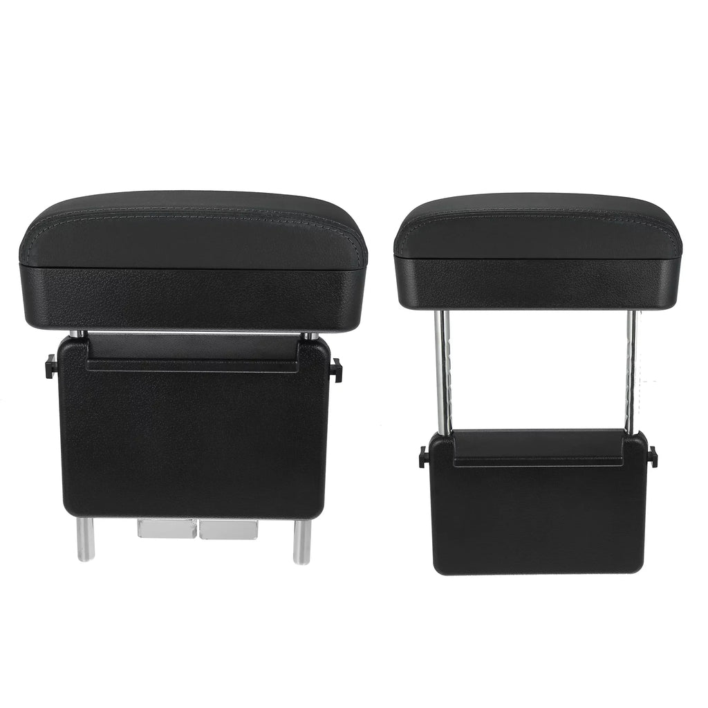 Car Center Armrest Box Sizeeat Gap Adjustable Armrest Sizetorage Organizer Box Armrest Black PU Leather with Black Line