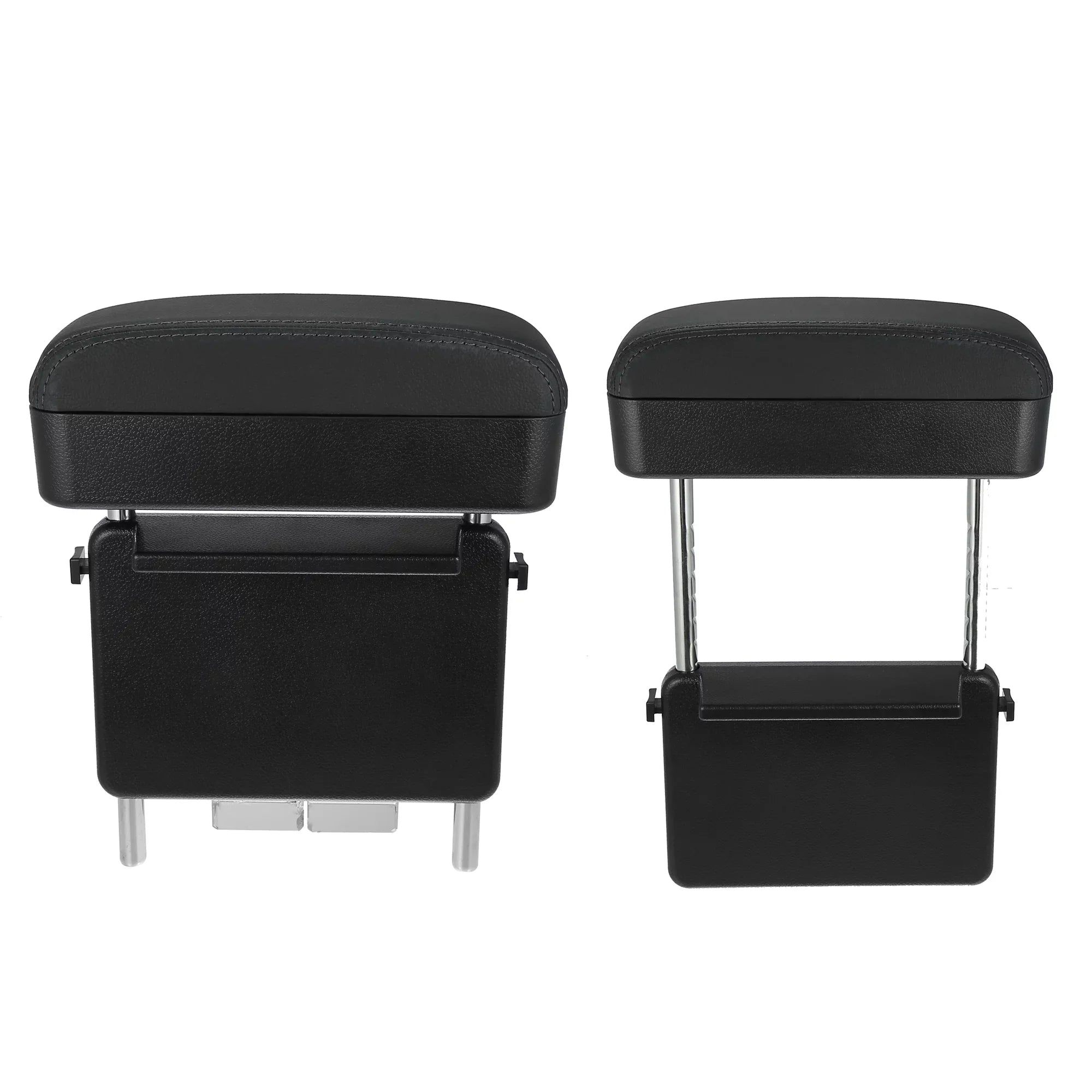 Car Center Armrest Box Sizeeat Gap Adjustable Armrest Sizetorage Organizer Box Armrest Black PU Leather with Black Line