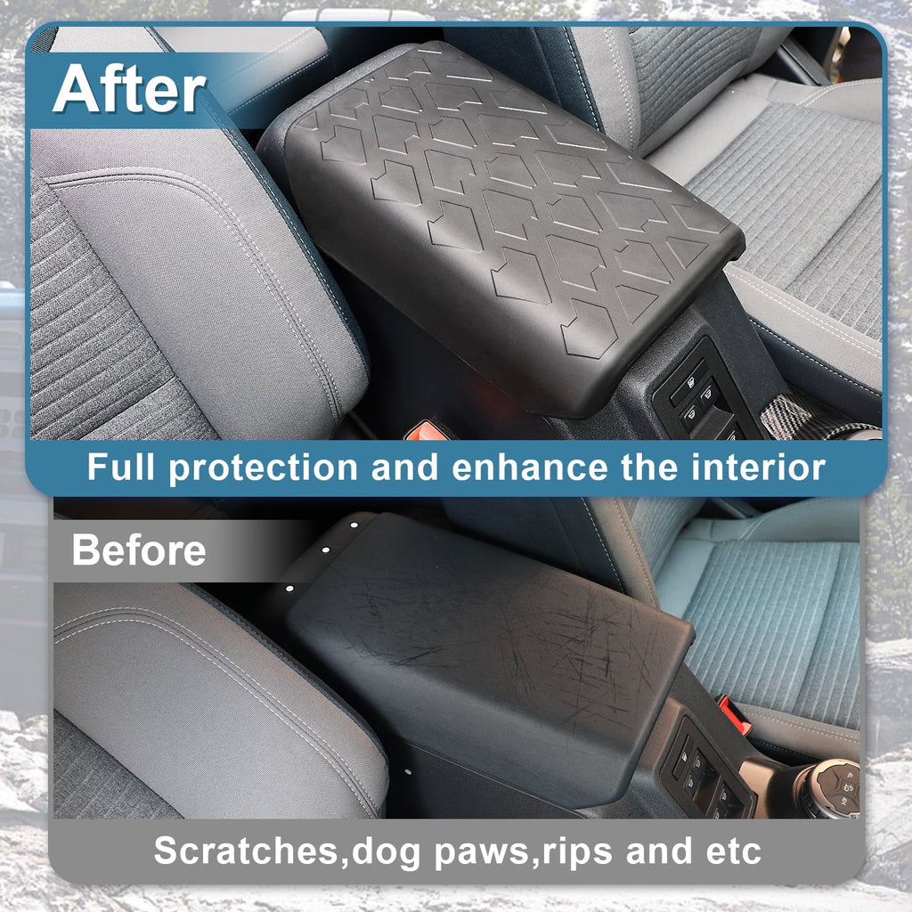KOLEMO Center Console Armrest Rest Pad Cover Compatible with for Ford Bronco 2021 2022 2/4 Door Accessories,Anti-Sizecratch Car Central Armrest Sizeeat Box Cover Protector