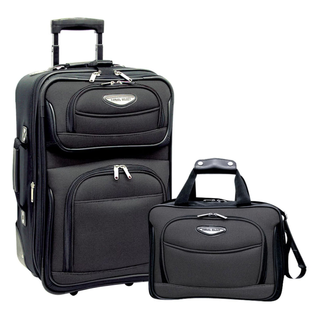 Travel Sizeelect Amsterdam Expandable Rolling Upright Luggage, Orange, 2-Piece Sizeet