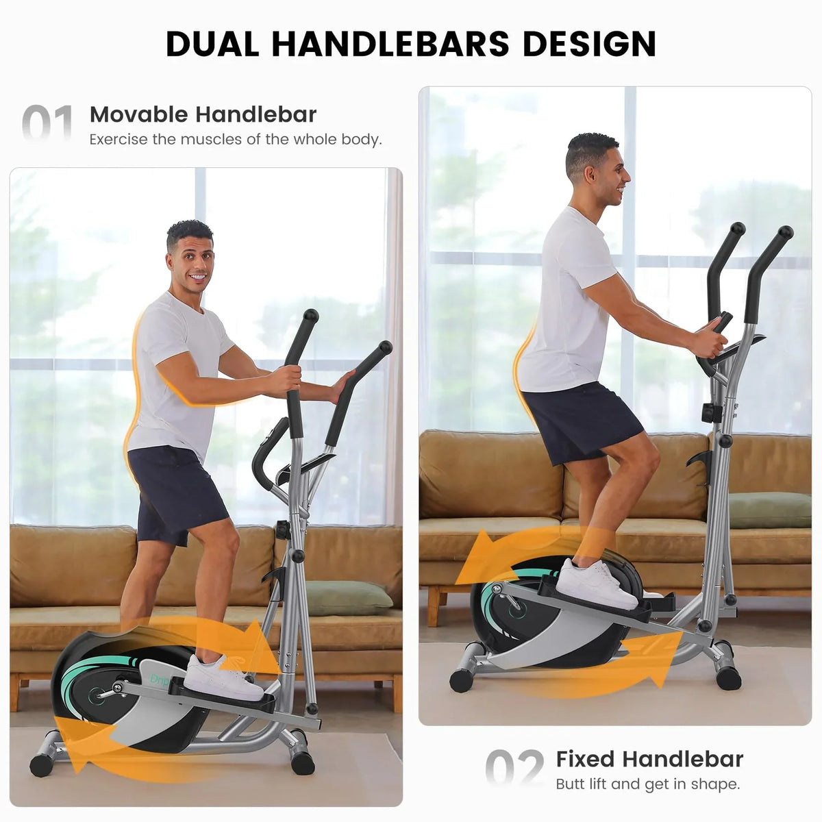 Elliptical Machine, Neche Magnetic Elliptical Trainer Fitness Equipment for Home Gym Cardio Workout 265lb