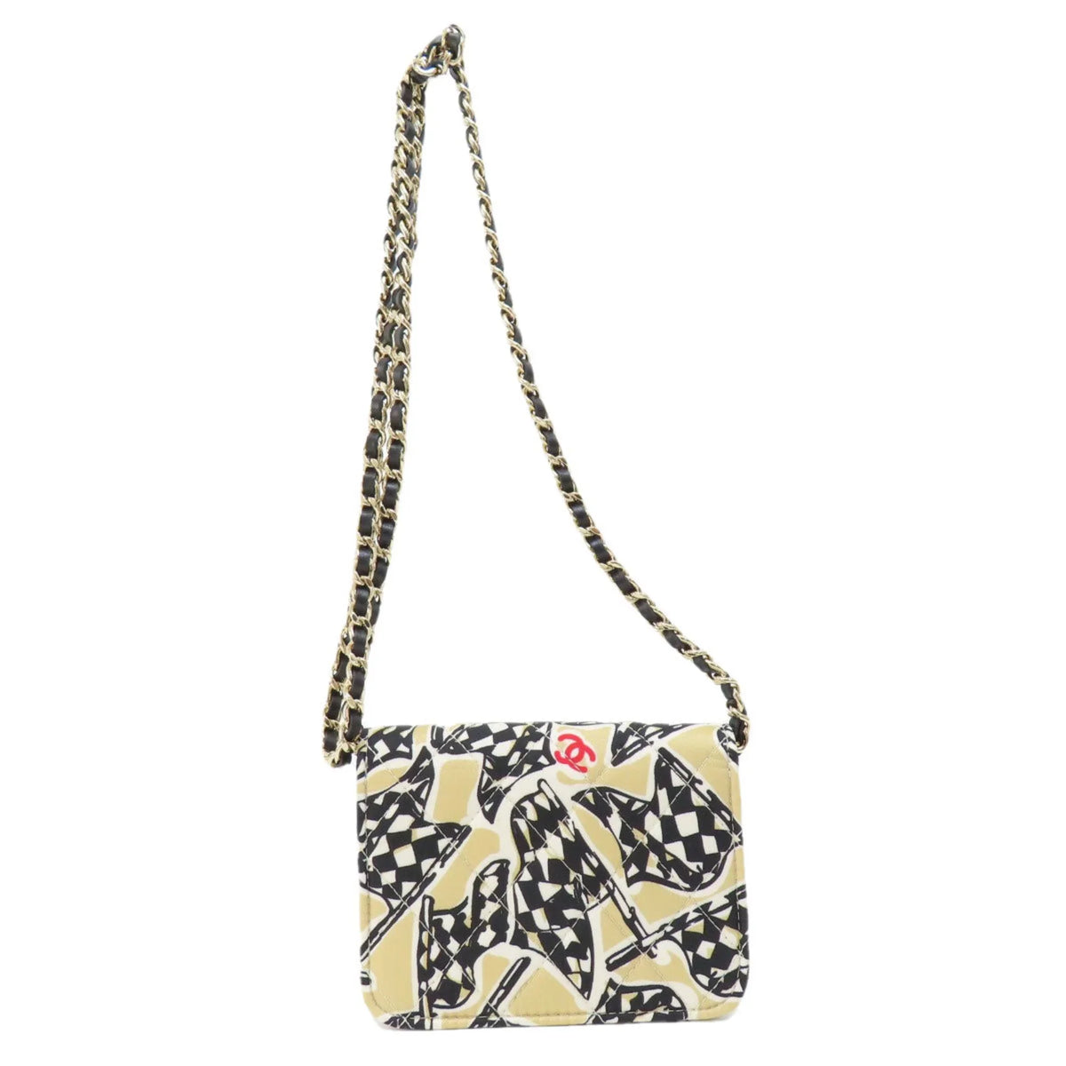 Pre-Owned Chanel Chain Sizehoulder Coco Mark Bag Cotton Women's CHANEL (Good)