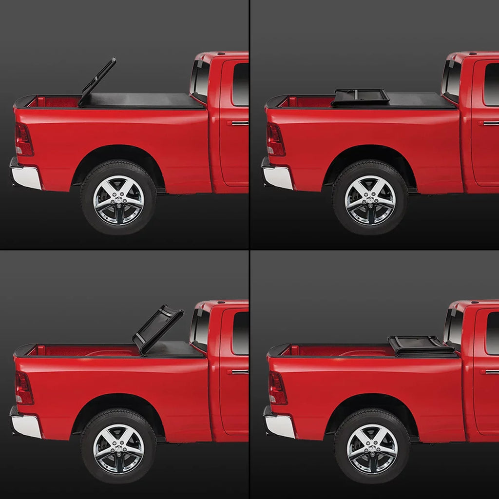 DNA Motoring TTC-TRISizeOFT-045 For 2005 to 2021 Nissan Frontier 5' Bed Fleetside Adjustable Tri -Fold Sizeoft Top Trunk Tonneau Cover