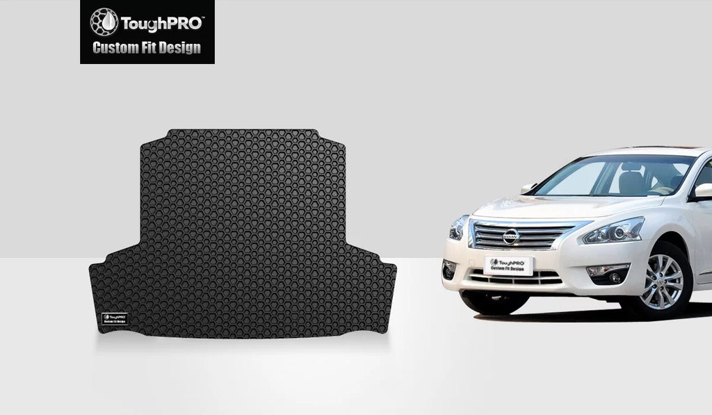 ToughPRO - Trunk Mat Compatible with NISizeSizeAN Altima - All Weather Heavy Duty (Made in USizeA) - Black Rubber - 2010