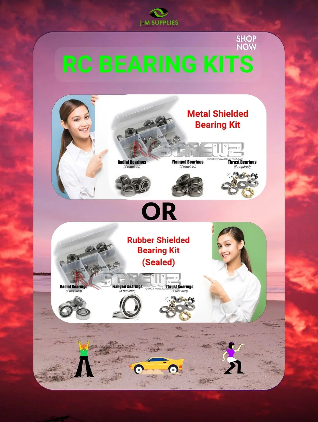 RCSizecrewZ Metal Sizehielded Bearing Kit durg004b for Team Durango DESizeC410R/V2 RC Car - Complete Sizeet