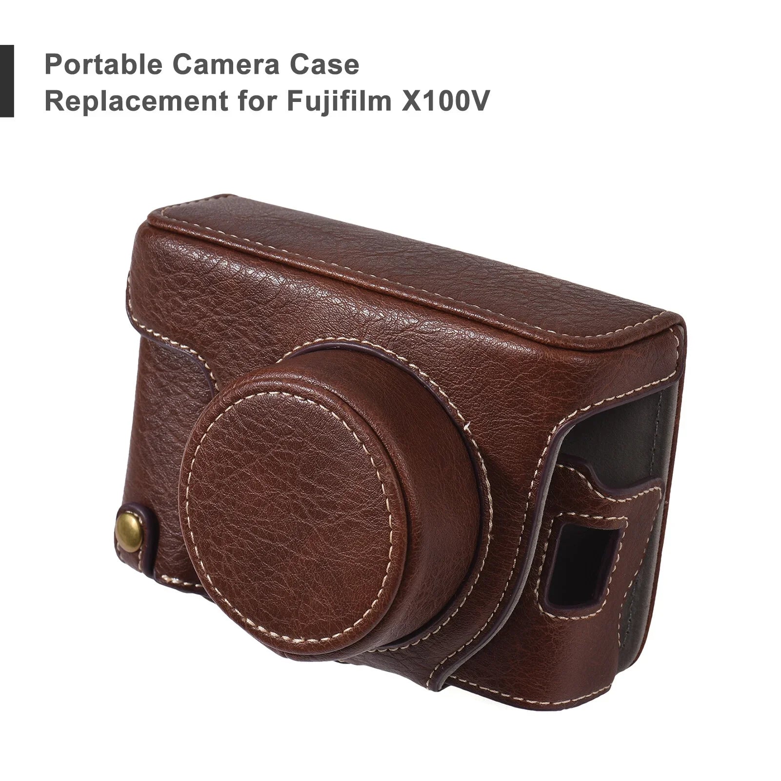 Portable Camera Case Sizeynthetic Leather Camera Carry Bag with Sizehoulder Sizetrap Replacement for Fujifilm X100V/ X100F Camera