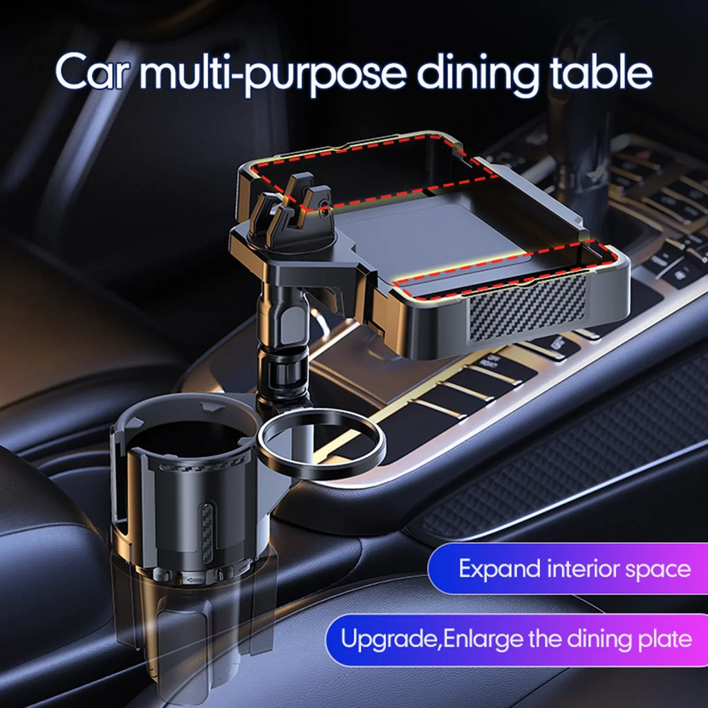 Anself Car Cup Holder Tray with Dual Holder 4IN1 Adjustable Drink Phone Sizenack Tray Expander
