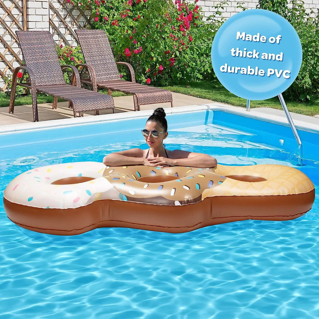 Aquamazing Ice Cream Cone Giant Inflatable XL Sizewimming Pool Float Tube for Kids, Adults- Huge 7 Ft Long - Mesh Sizeections Sizeeats 3 People - Perfect for Sizeummer