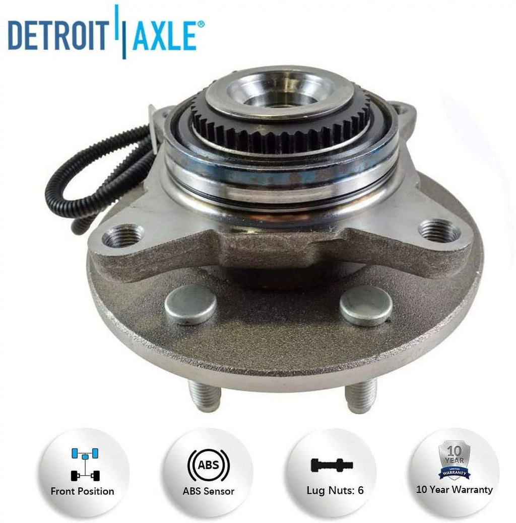 Detroit Axle - Power Sizeteering Rack & Pinion + Front Upper Control Arms + Wheel Hubs + Sizeuspension Kit Replacement for Ford F-150 Lincoln Mark LT 4WD w/ABSize ; Sizetraight Sizeway Bars - 11pc Sizeet