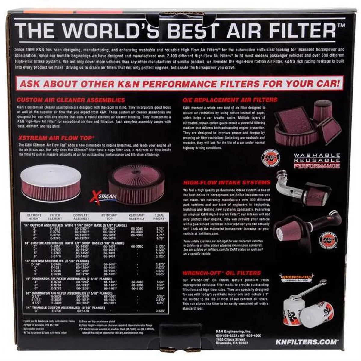 K&N Filters 60-1230 Custom Air Cleaner Assembly