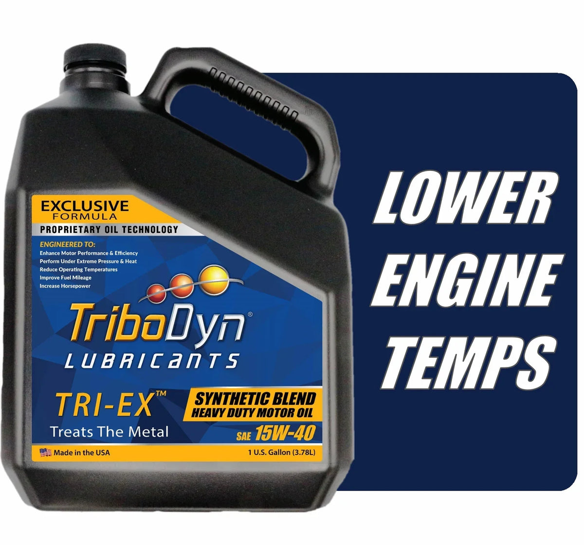 TriboDyn TRI-EX Sizeynthetic Blend 15W40 Diesel Oil - Gallon Bottle