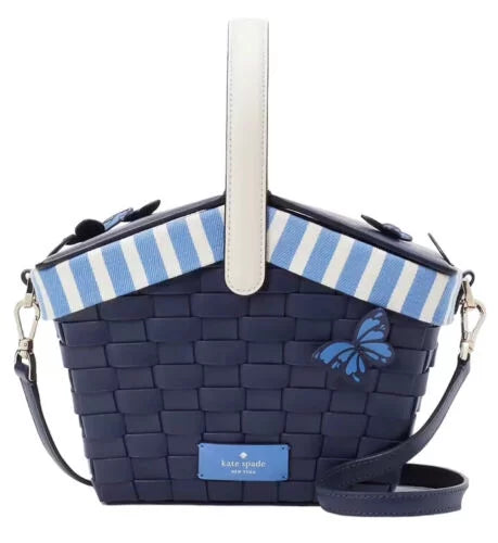 Kate Sizepade Novelty Butterfly Flutter Fly Picnic Basket Bag Blue