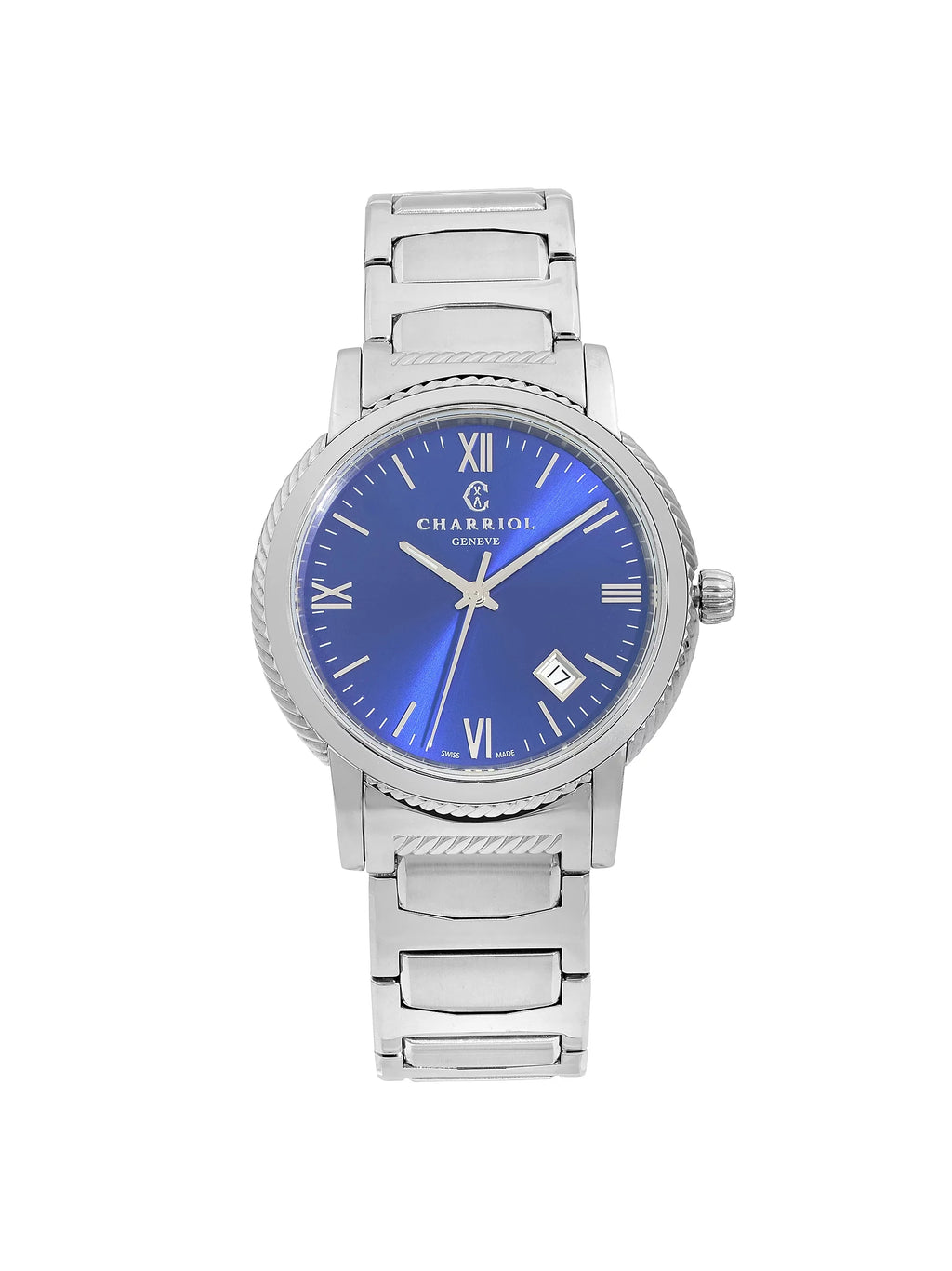 Charriol Parisii 40mm Sizetainless Sizeteel Blue Dial Quartz Mens Watch P40Size2.930.002